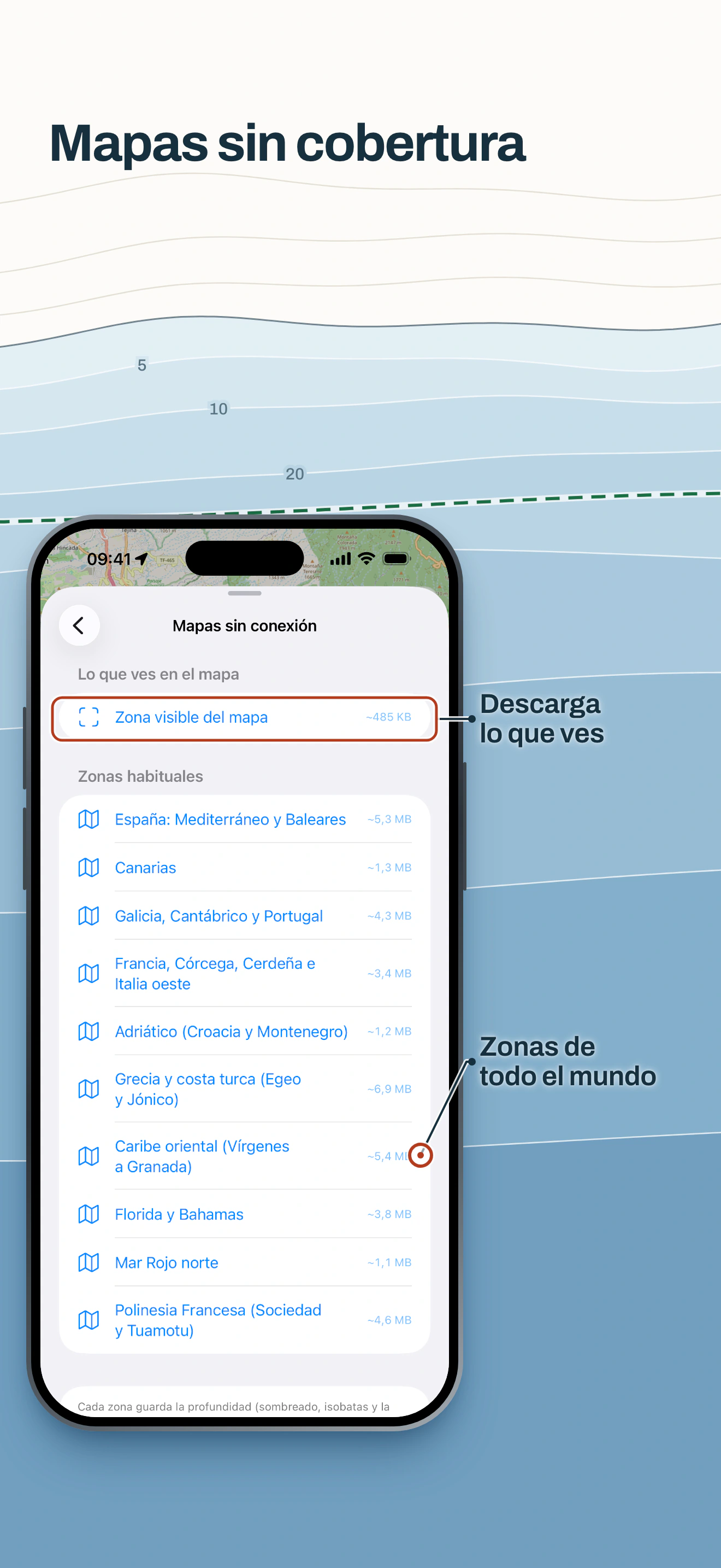 Mapas sin conexión de Embarca: la lista de zonas del mundo que puedes descargar y su tamaño